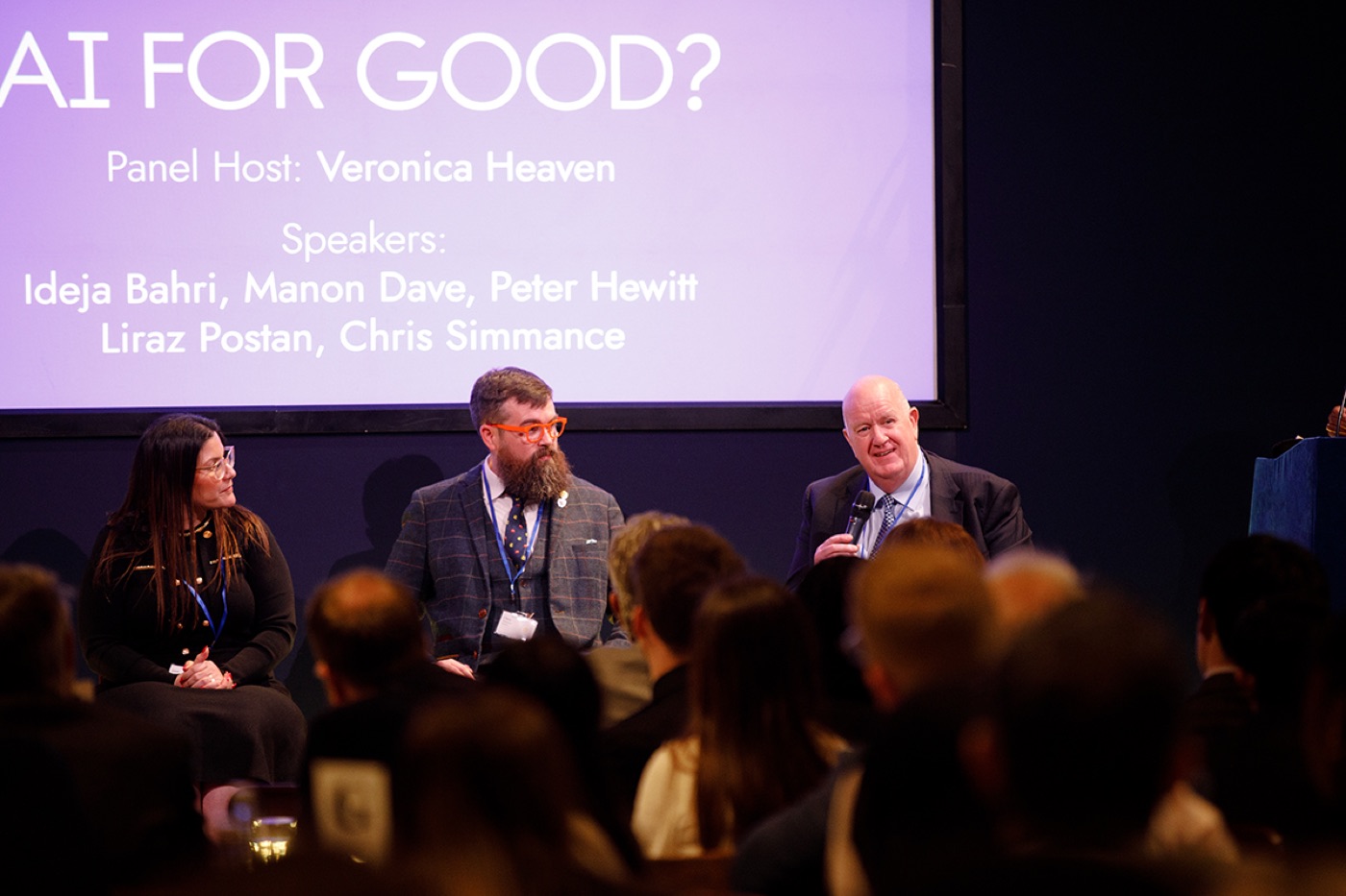 Chris Simmance speaking on the AI for Good panel